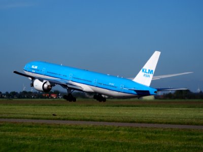 PH-BVC KLM Royal Dutch Airlines Boeing 777-306(ER) takeoff from Schiphol (AMS - EHAM), The Netherlands, 11june2014, pic-4
