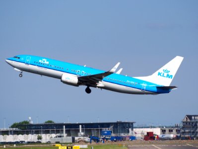 PH-BXV KLM Boeing 737-800 takeoff from Schiphol (AMS - EHAM), The Netherlands, 18may2014, pic-1 photo