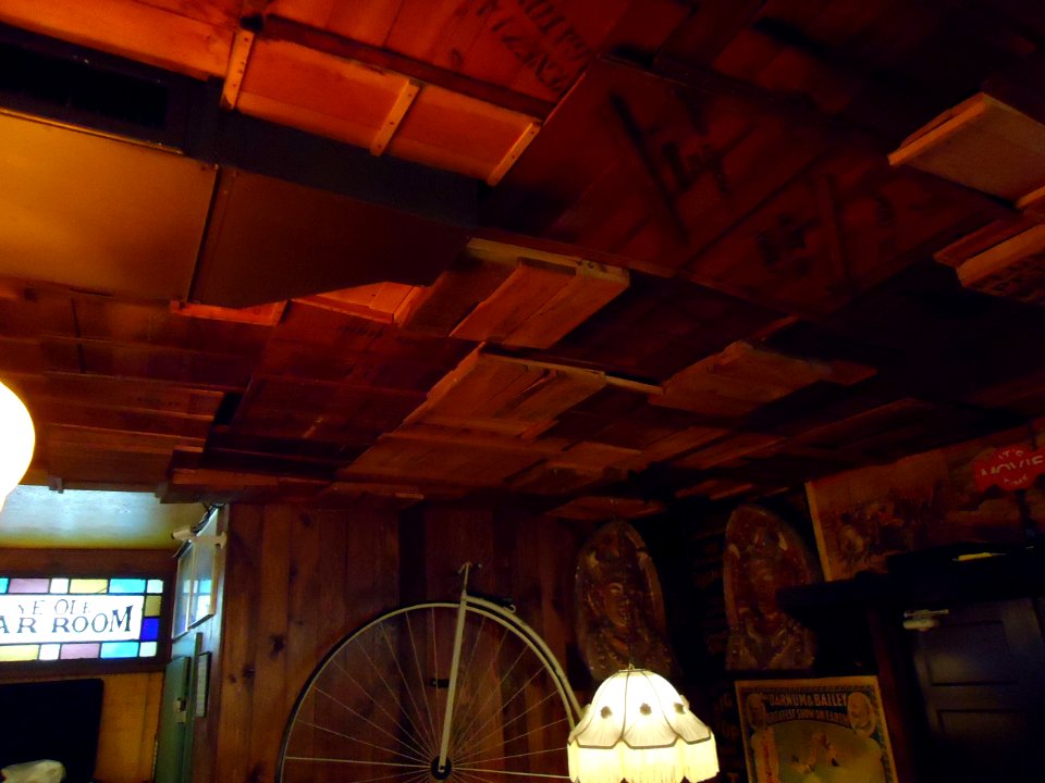 Phoenix wooden crates as ceiling decor Old Spaghetti Factory restaurant
