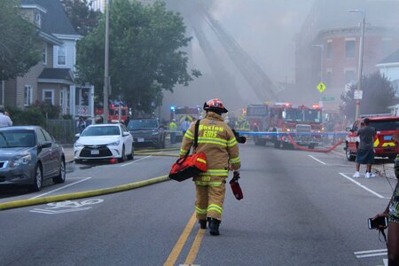 Emergency fire truck firefighter