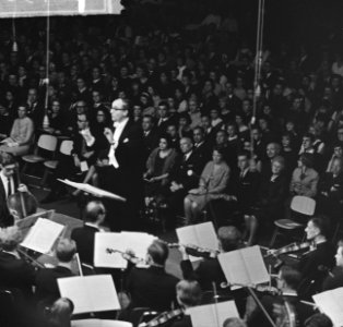 Prinses Beatrix op Concert van het Nationaal Jeugd Orkest in de RAI te Amsterdam, Bestanddeelnr 915-1750