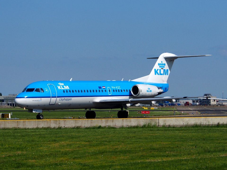 PH-KZC KLM Fokker 70 taxiing at Schiphol (AMS - EHAM), The Netherlands, 18may2014, pic-1