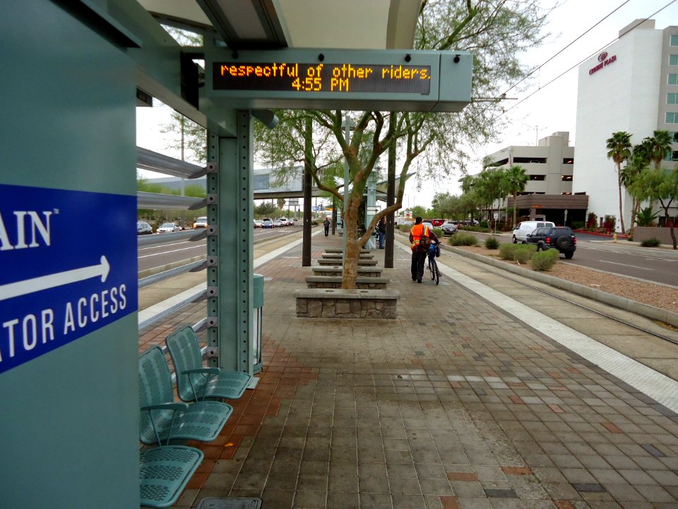 Phoenix Valley Metro light rail station near airport