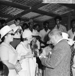 Prinses Beatrix in Suriname, aankomst in Henarpolder, Bestanddeelnr 917-5188