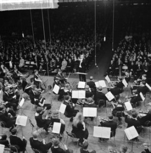 Prinses Beatrix op Concert van het Nationaal Jeugd Orkest in de RAI te Amsterdam, Bestanddeelnr 915-1749