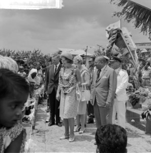 Prinses Beatrix in Suriname, de Prinses bezoekt het Santo Boma project, Bestanddeelnr 917-5331
