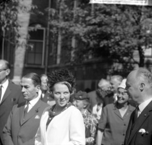 Prinses Beatrix opende tentoonstelling Univisie 1965 t Leiden, Prinses Beatrix, Bestanddeelnr 917-9056
