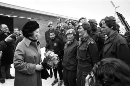 Prinses Beatrix in gesprek met militairen, Bestanddeelnr 930-1315