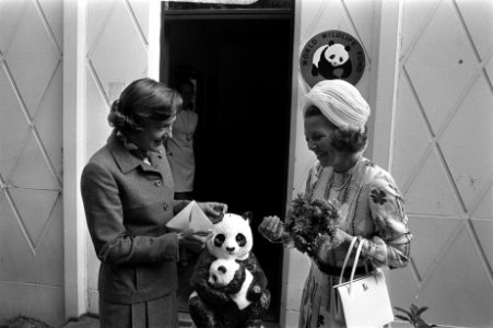 Prinses Beatrix koopt zilveren aap tbv World Wild Life Fund Zeist, Bestanddeelnr 924-9397