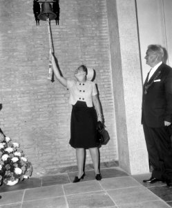 Prinses Margriet bracht bezoek aan Terschelling, hier tijdens bezoek Hogere Zeev, Bestanddeelnr 919-4641