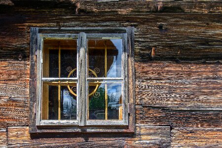 Timber façade old window wooden windows