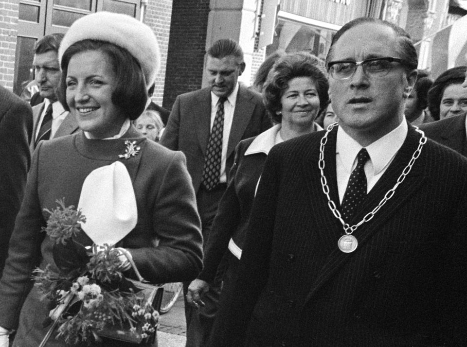 Prinses Margriet en burgemeester Karel Staab