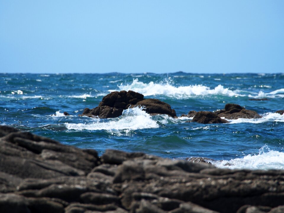 Rocks background blue sky