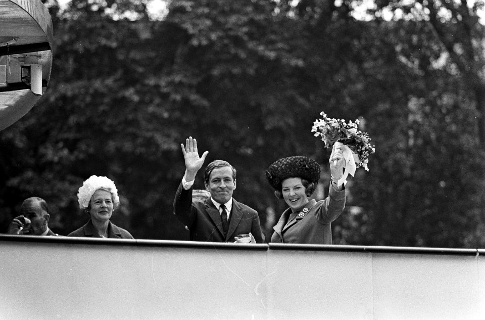 Prinses Beatrix en Claus bezoeken Rotterdam, Prinses Beatrix en Claus, Bestanddeelnr 917-9488
