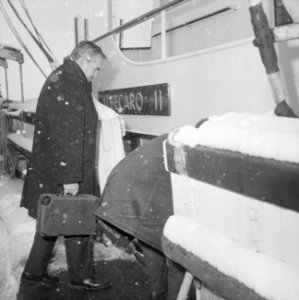 Prins Rainier van Monaco heeft zijn jacht Albacaro te Delfzijl opgehaald De pri, Bestanddeelnr 915-8665