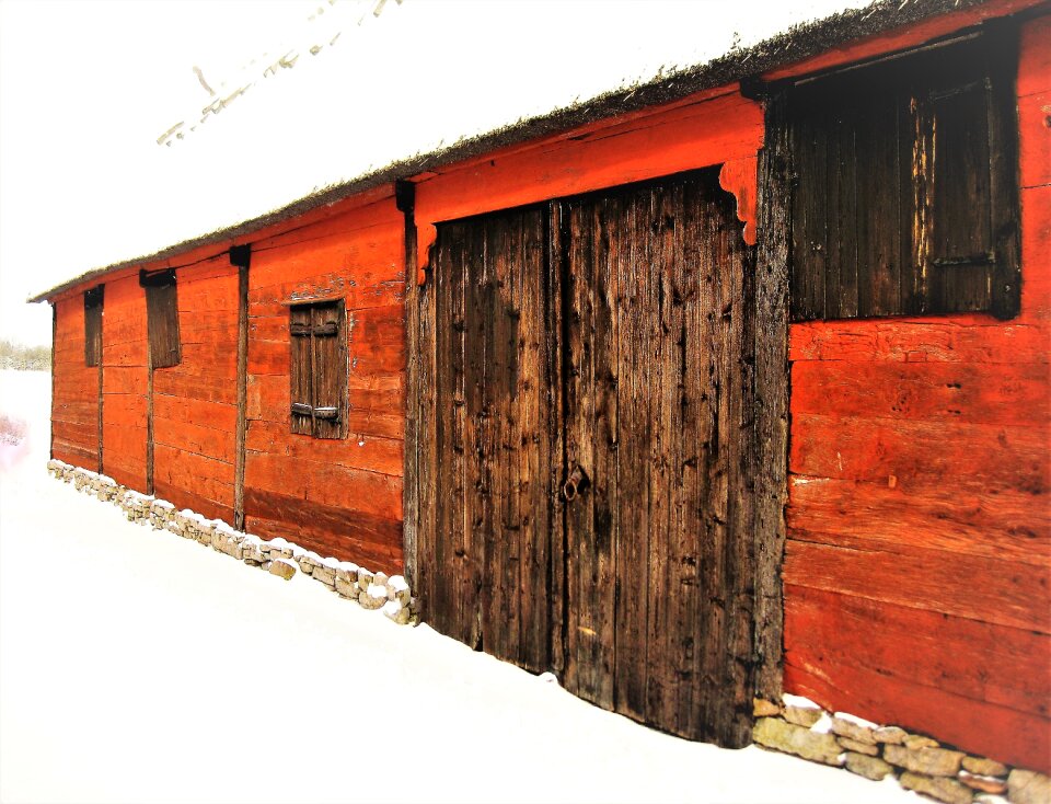 Barn door farm in the countryside