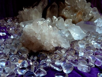 Gem top chunks of precious stones glassy