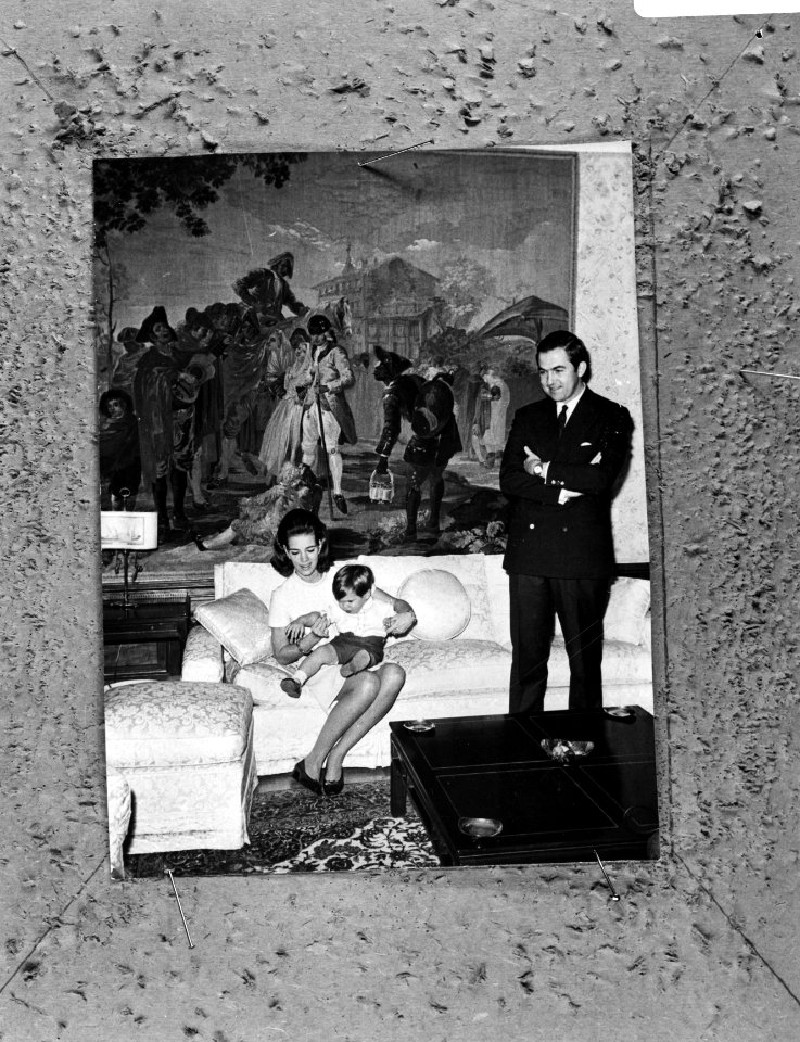 Prins Juan Carlos (links) met zoon Koningin Anne Marie met Prins Paul en Koning , Bestanddeelnr 921-9797