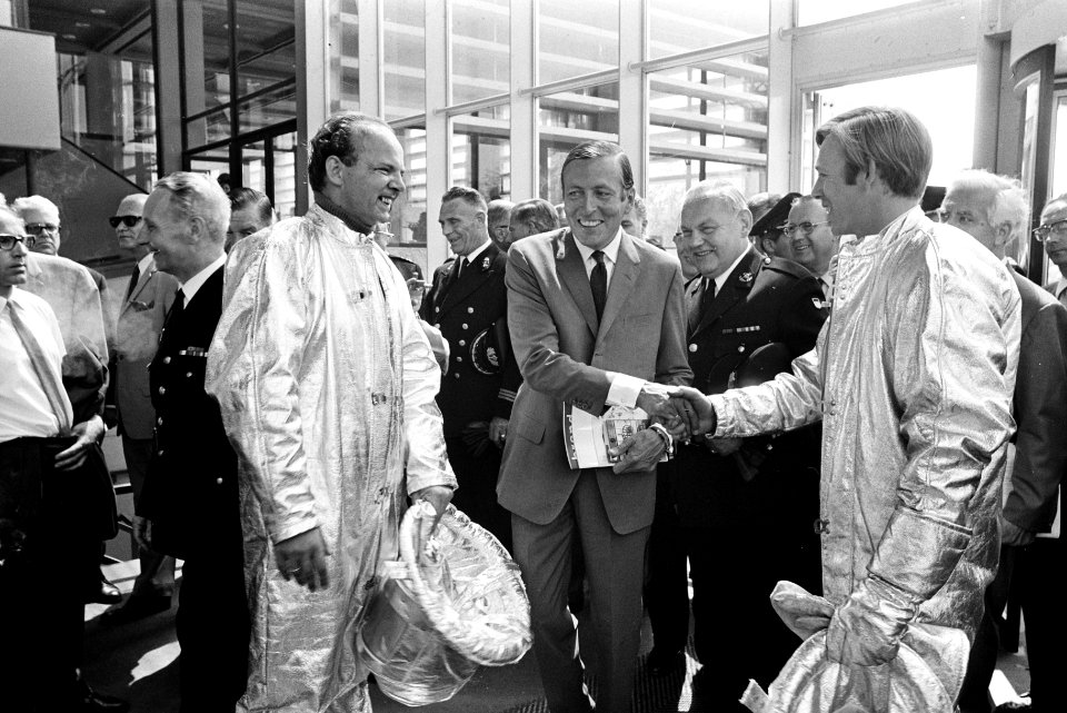 Prins Claus opent Internationale Brandweertentoonstelling 1970 in RAI, Amsterdam, Bestanddeelnr 923-5783