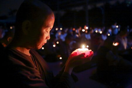 Blessing with candle make wish wishing photo