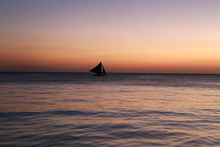 Beach sea sailboat photo