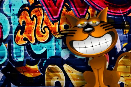 Colorful cat funny