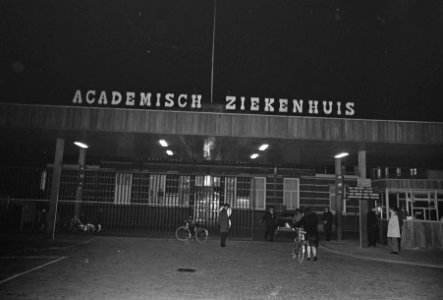 Prinses Beatrix naar Academisch Ziekenhuis te Utrecht, dranghekken voor ziekenhu, Bestanddeelnr 920-2650