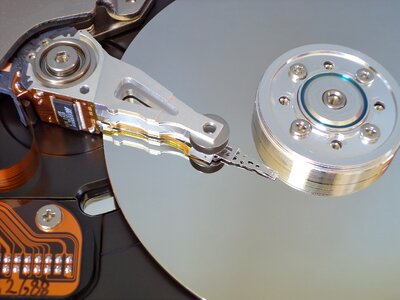 Hard disk storage open hard drive photo