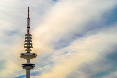 Sky radio tower city photo