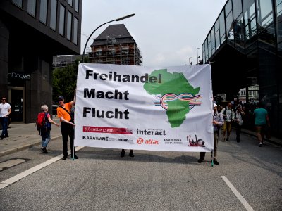 Pro migration demonstration during G20 summit in Hamburg 02