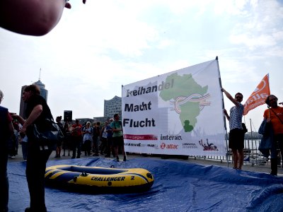 Pro migration demonstration during G20 summit in Hamburg 03