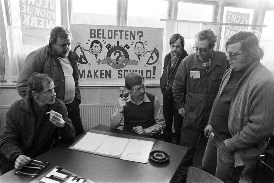 Problemen rond Wilton Fijenoord Rotterdam leden OR verdelen het werk tijdens de, Bestanddeelnr 932-8925