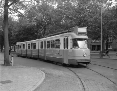 Proefrit drieledig tramstel Amsterdamse tram, Bestanddeelnr 909-8574