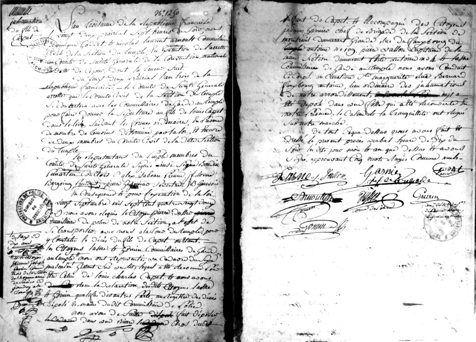 Procès-verbal inhumation Louis-Charles Capet