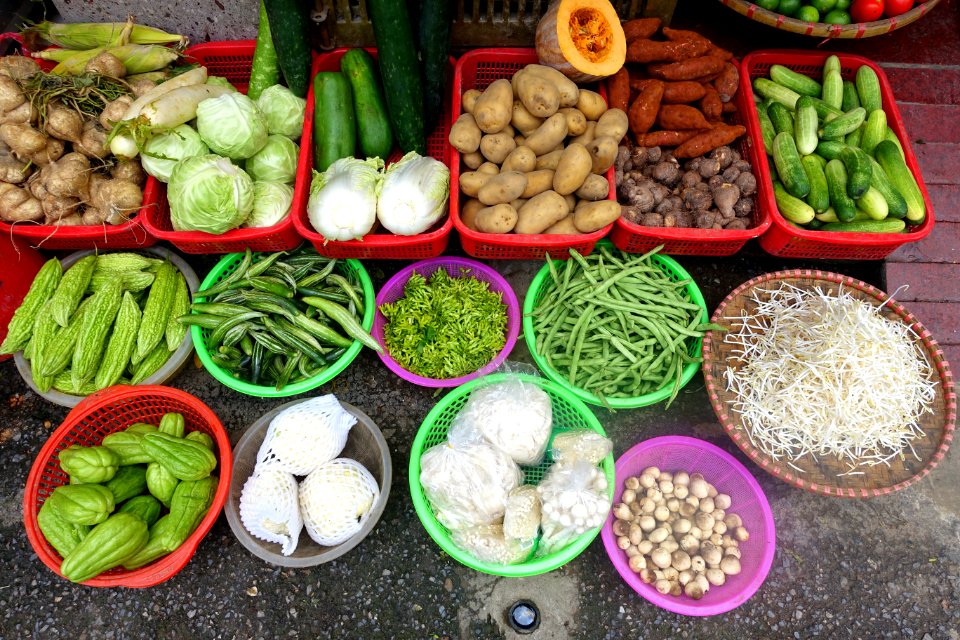 Produce in street market - Hanoi, Vietnam - DSC03483