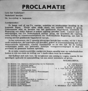 Proclamatie van koningin Wilhelmina en het Nederlands kabinet over hun terugkeer, Bestanddeelnr 935-2445
