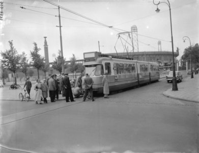 Proefrit drieledig tramstel Amsterdamse tram, Bestanddeelnr 909-8575