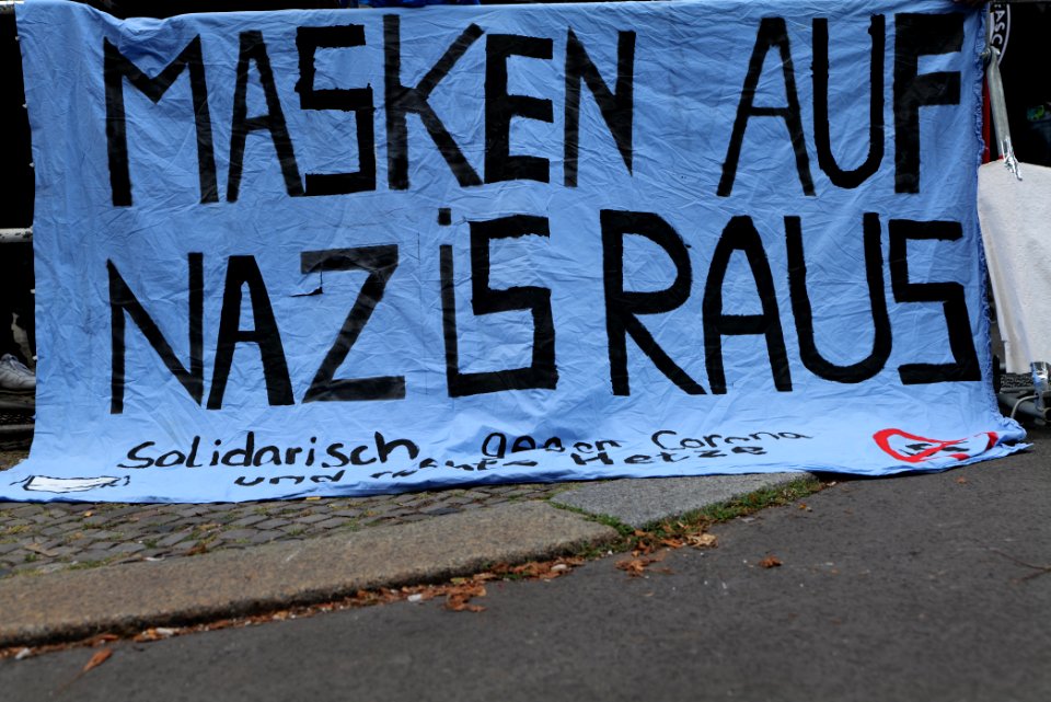 Protest against the Attila Hildmann restaurant 2020-08-28 05
