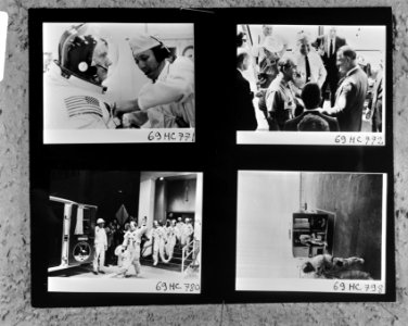Proefnemingen voor lancering van Apollo II met Aldrin, Collins en Armstrong, USA, Bestanddeelnr 922-7058
