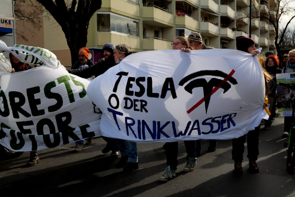 Protest against Tesla factory Erkner 2020-02-22 16