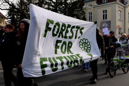 Protest against Tesla factory Erkner 2020-02-22 19