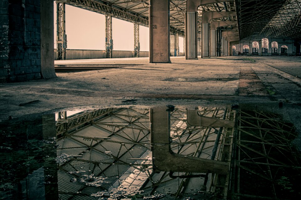 Mirroring puddle water