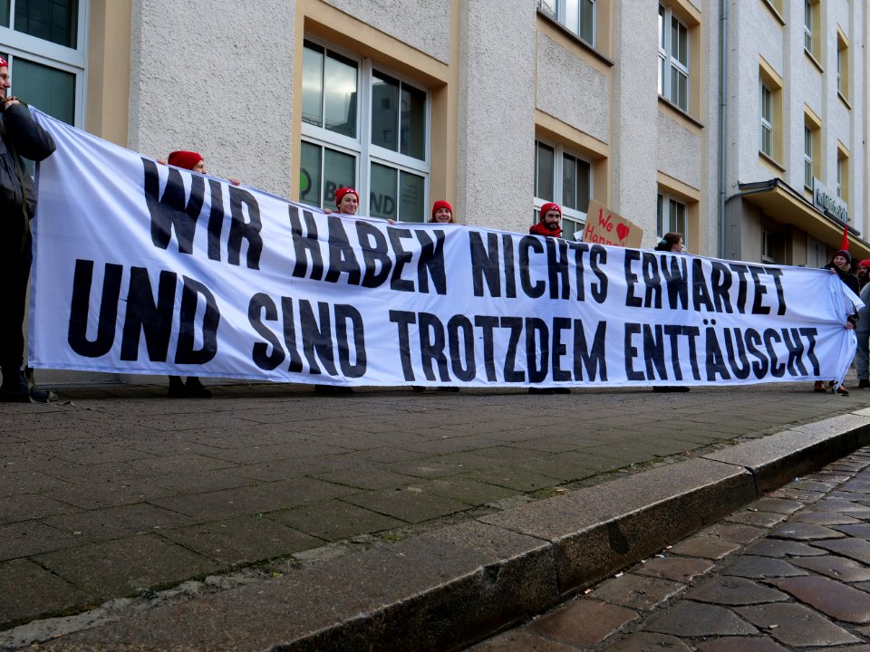 Protest action with the paris agreement at the BUND office Berlin 05