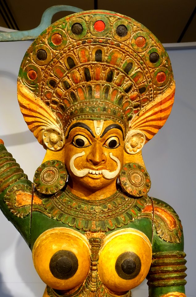Protector goddess, Kerala, India, mid-1800s, wood, pigment - Peabody Essex Museum - Salem, MA - DSC05080