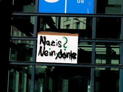 Protest against far right demonstration Berlin 03-10-2018 02