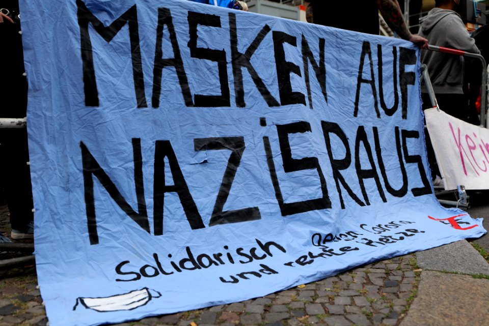 Protest against the Attila Hildmann restaurant 2020-08-28 04