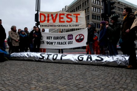 Protest against EU gas infrastructure support in PCI Berlin 2020-02-07 02