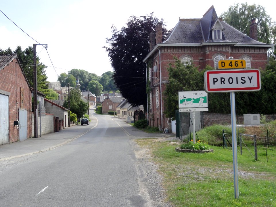 Proisy (Aisne) city limit sign