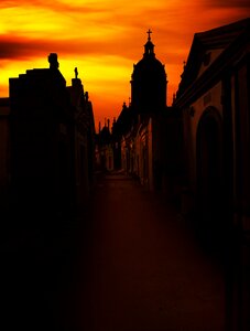 Evening cross orange photo