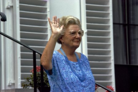 Prinses Juliana zwaaiend, Bestanddeelnr 253-8563